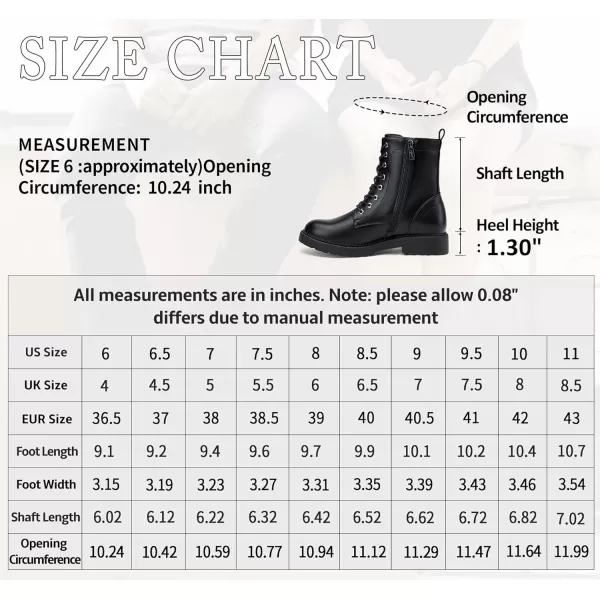 Vepose Womens 25 Combat Ankle Boots Lace up Inner Zipper Mid Calf Booties for LadyZipper Combat925black Pu