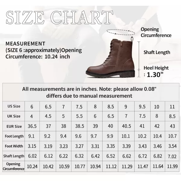 Vepose Womens 25 Combat Ankle Boots Lace up Inner Zipper Mid Calf Booties for LadyZipper Combat925cognac