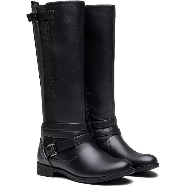 Vepose Womens 952 Stretch Riding Retro Fashion Knee High BootsRiding Retro952black