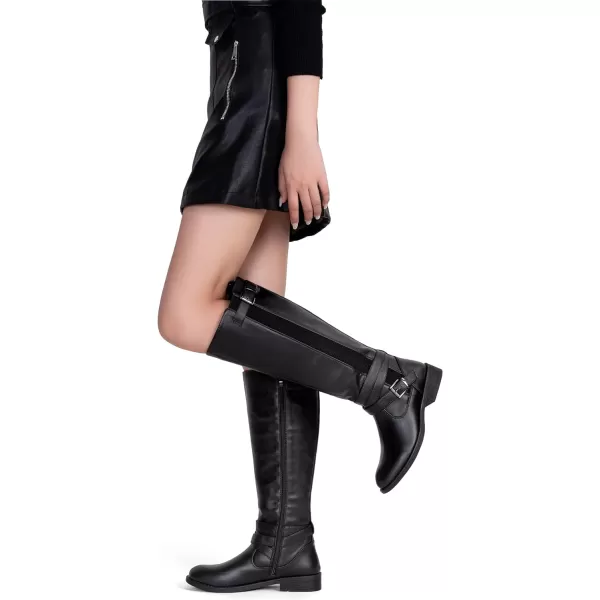 Vepose Womens 952 Stretch Riding Retro Fashion Knee High BootsRiding Retro952black