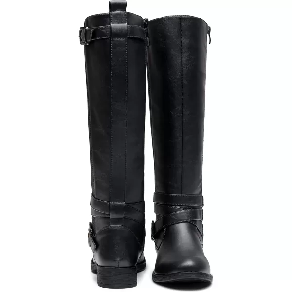 Vepose Womens 952 Stretch Riding Retro Fashion Knee High BootsRiding Retro952black