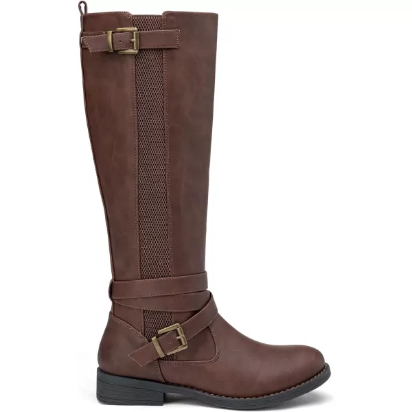 Vepose Womens 952 Stretch Riding Retro Fashion Knee High BootsRiding Retro952coffeeDark Brown