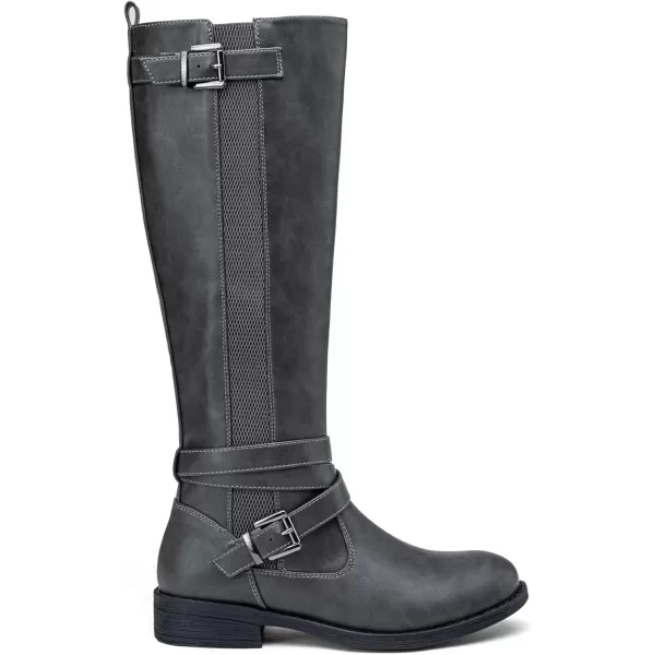 Vepose Womens 952 Stretch Riding Retro Fashion Knee High BootsRiding Retro952grey