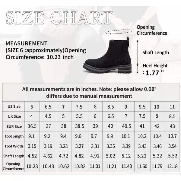 Vepose Womens 9608 Chelsea Lug Sole Casual Outdoor Boots Ankle BootiesLug Sole Boots9608black