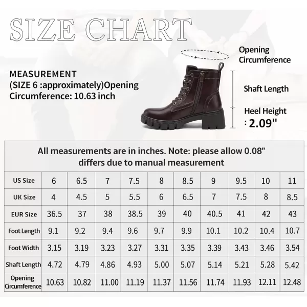 Vepose Womens 9626 Combat Ankle Boots Laceup Platform Chunky Heel Booties with Side ZipperLace Up Combat9626brown