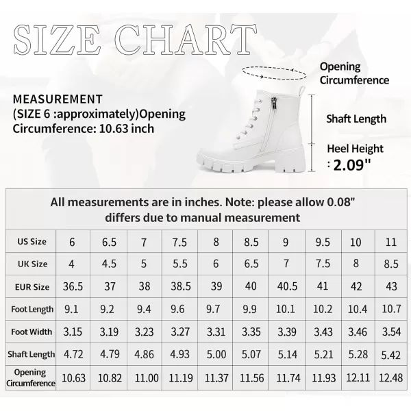 Vepose Womens 9626 Combat Ankle Boots Laceup Platform Chunky Heel Booties with Side ZipperLace Up Combat9626white