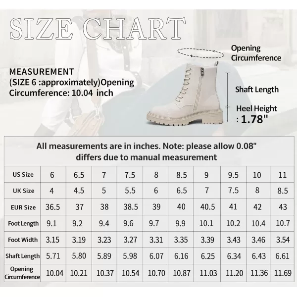 Vepose Womens 9629 Fashion Combat Ankle Boots Lace up Booties with Inner ZipperCasual9629beige