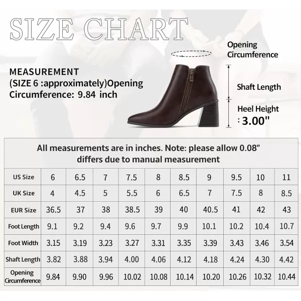 Vepose Womens 9631 Chunky Heel Ankle Boots Pointed Toe Block Heeled Chelsea Bootieswith Side ZipperChunky Chelsea9631dark Tan