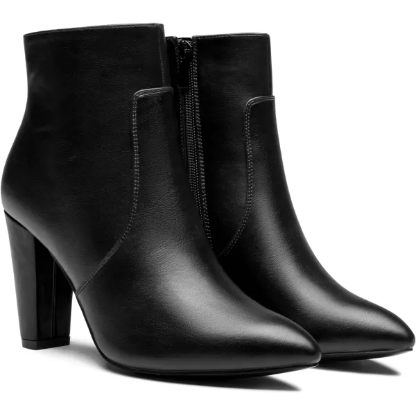 Vepose Womens 9633 Ankle Boots Fashion Stiletto High Heel Booties Dress Point Toe BootDress Boots9633black Pu