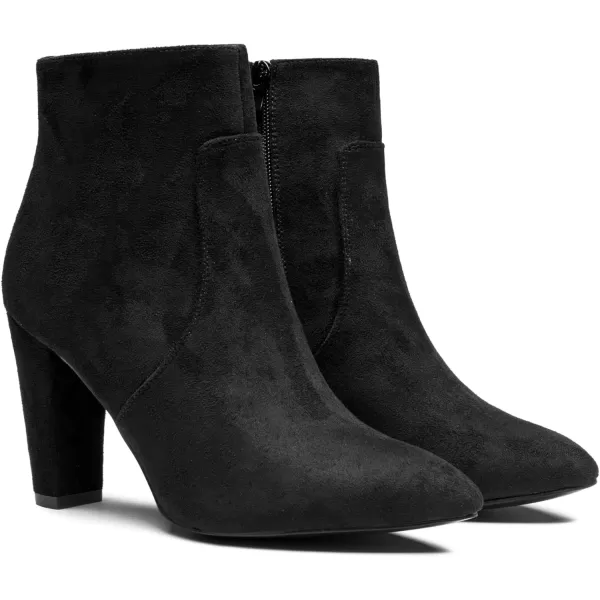 Vepose Womens 9633 Ankle Boots Fashion Stiletto High Heel Booties Dress Point Toe BootDress Boots9633black Suede