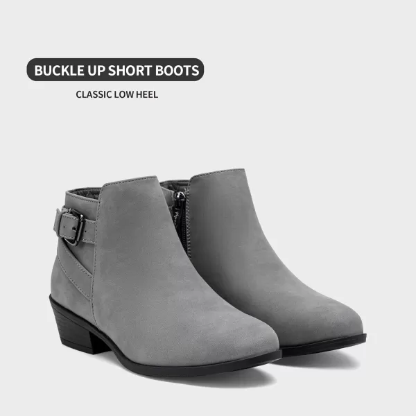 Vepose Womens Ankle Boots Low Heels Chunky Cutout BootiesPerforated Western ShoesElegant911grey