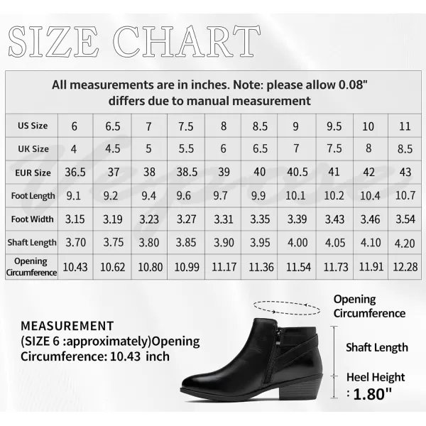 Vepose Womens Ankle Boots Low Heels Chunky Cutout BootiesPerforated Western ShoesLeather Western911lblack