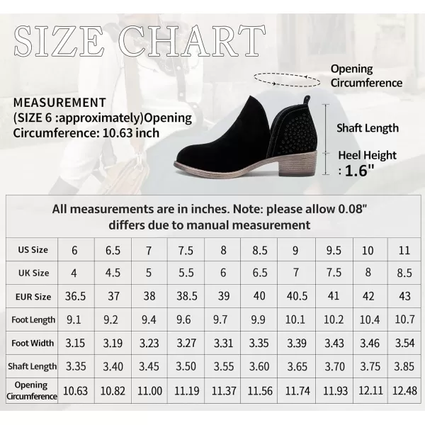 Vepose Womens Ankle Boots Low Heels Chunky Cutout BootiesPerforated Western ShoesSuede Leather912lblack Suede