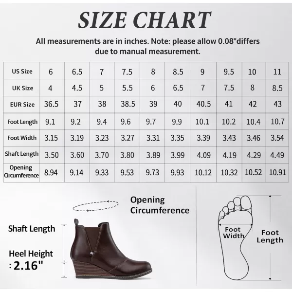 Vepose Womens Ankle Boots Wedge Heel Booties Casual Shoes for WomenZipper9677brown