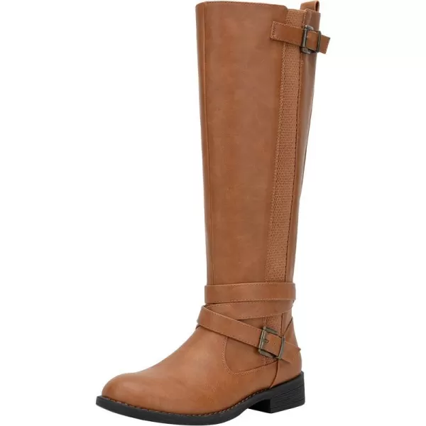 Vepose Womens 952 Stretch Riding Retro Fashion Knee High BootsRiding Retro952camel Brown