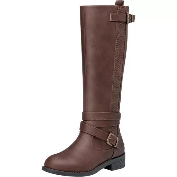 Vepose Womens 952 Stretch Riding Retro Fashion Knee High BootsRiding Retro952coffeeDark Brown