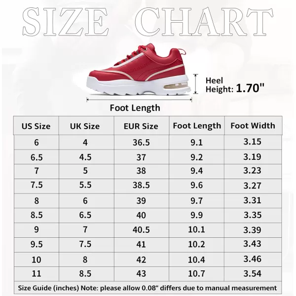 Vepose Womens 8019 Fashion Sneakers Air Cushion Laceup Walking SneakersMemory Foam Running ShoesComfort Sneaker8019red