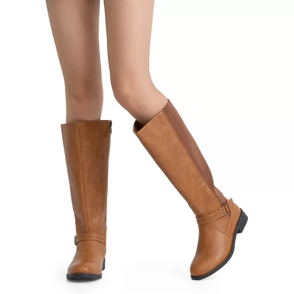 Vepose Womens 955 Comfort Tall Knitted Riding Knee High BootsKnitting Boots955camel Brown