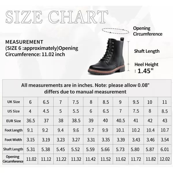 Vepose Womens 962223 Fashion Classic Lace Up Combat Boots Ankle BootiesClassic Boots9623black Pu