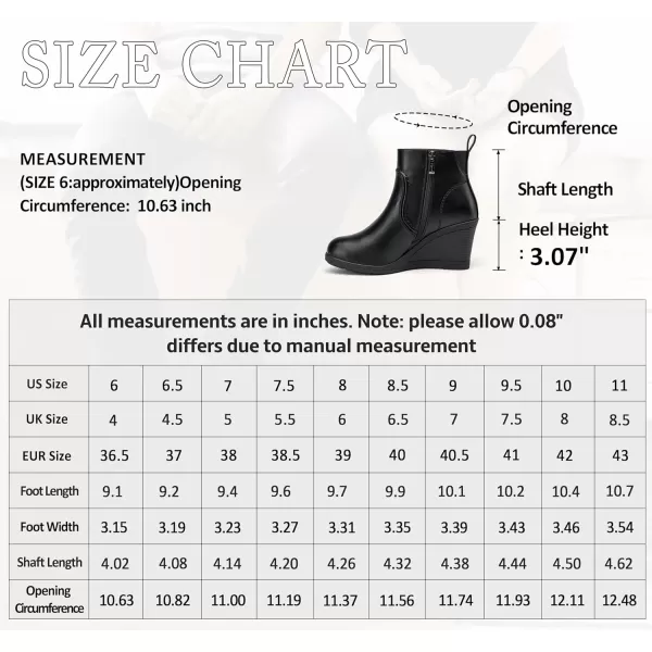 Vepose Womens 9679 Wedge Ankle Boots Classic Ankle Wedge Booties with Side Zipper for LadyWedge Ankle Boots9679black