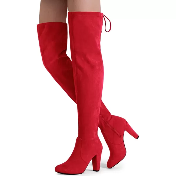 Vepose Womens 992 Thigh High Over The Knee Boots Suede Long Boot with Inner ZipperLong Boots993red