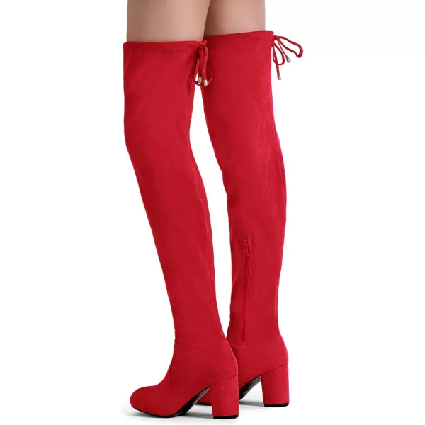 Vepose Womens 992 Thigh High Over The Knee Boots Suede Long Boot with Inner ZipperThigh High992red