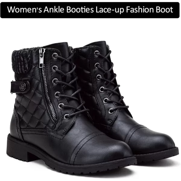 Vepose Womens Fashion Ankle Booties Combat Ankle BootsCombat927black