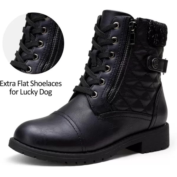 Vepose Womens Fashion Ankle Booties Combat Ankle BootsCombat927black