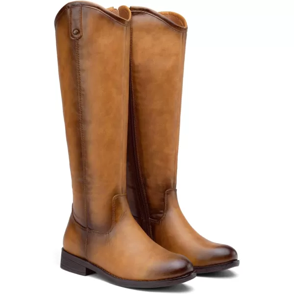 Vepose Womens Knee High Boots 956 Zipper Tall Fashion BootsTall956camel