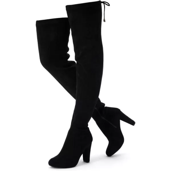 Vepose Womens 992 Thigh High Over The Knee Boots Suede Long Boot with Inner ZipperLong Boots993black