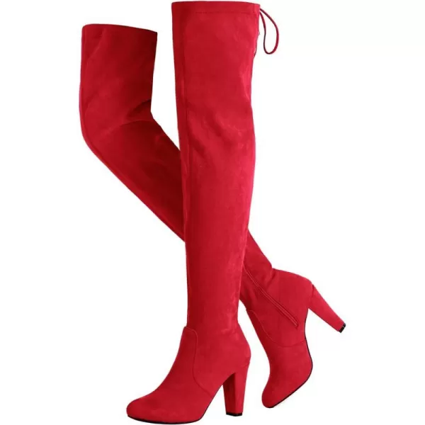 Vepose Womens 992 Thigh High Over The Knee Boots Suede Long Boot with Inner ZipperLong Boots993red