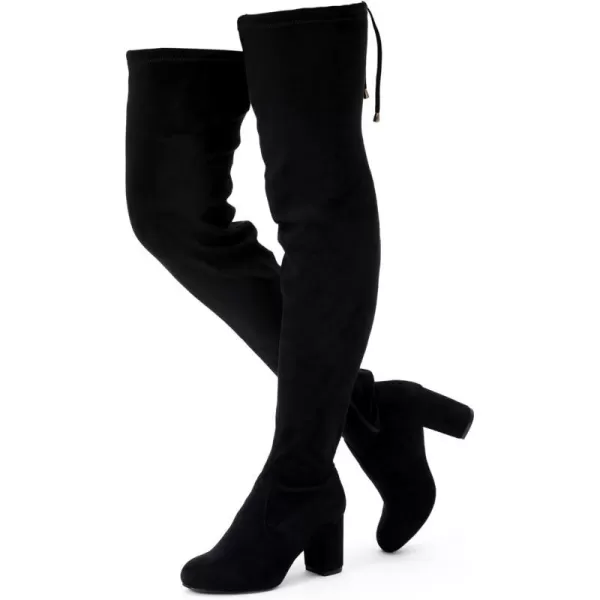 Vepose Womens 992 Thigh High Over The Knee Boots Suede Long Boot with Inner ZipperThigh High992black