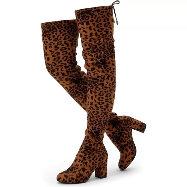 Vepose Womens 992 Thigh High Over The Knee Boots Suede Long Boot with Inner ZipperThigh High992leopard