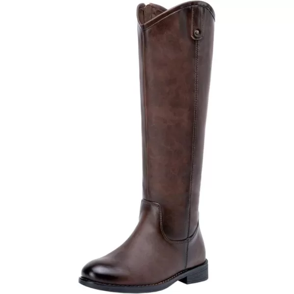 Vepose Womens Knee High Boots 956 Zipper Tall Fashion BootsTall956coffee