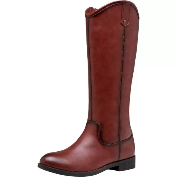 Vepose Womens Knee High Boots 956 Zipper Tall Fashion BootsTall956cognac