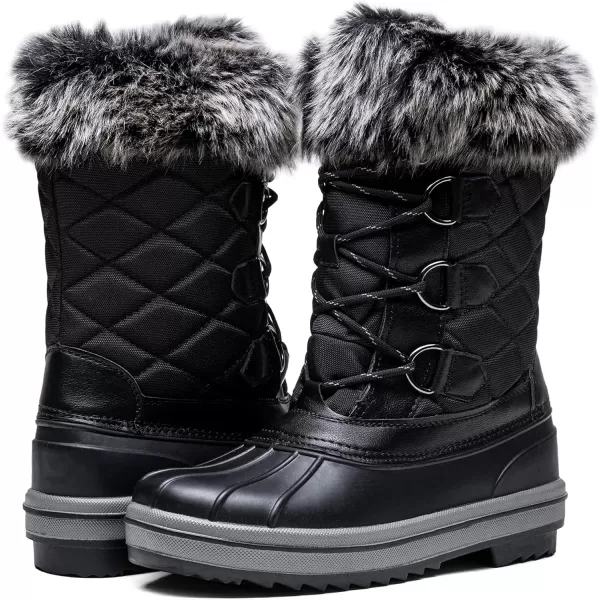 Vepose Womens 974A Snow Boots Fashion Waterproof Comfortable Mid Calf BootsClassic974ablack