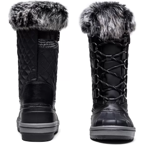 Vepose Womens 974A Snow Boots Fashion Waterproof Comfortable Mid Calf BootsFashion975ablack