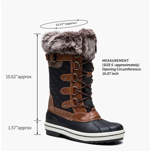 Vepose Womens 974A Snow Boots Fashion Waterproof Comfortable Mid Calf BootsFashion975abrown