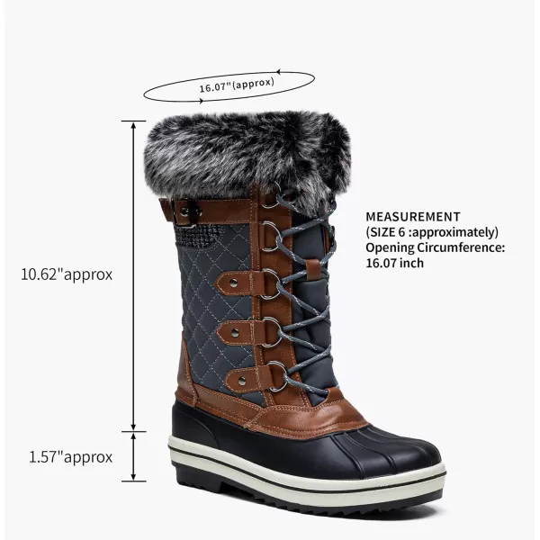 Vepose Womens 974A Snow Boots Fashion Waterproof Comfortable Mid Calf BootsFashion975agrey