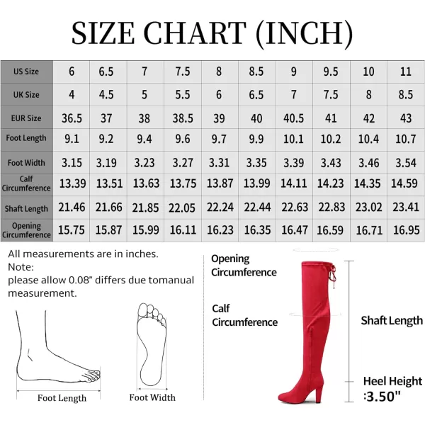 Vepose Womens 994 Fashion Suede High Chunky Heel Over The Knee High Boots with ZipperKnee High994red