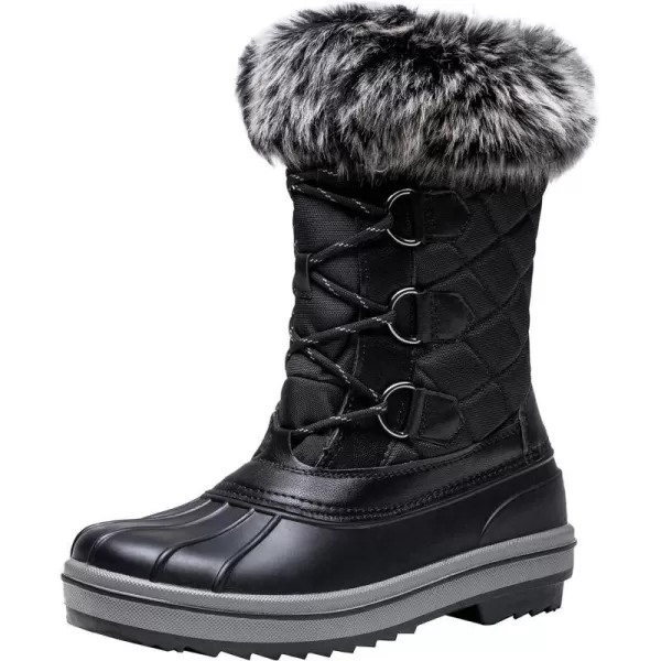 Vepose Womens 974A Snow Boots Fashion Waterproof Comfortable Mid Calf BootsClassic974ablack