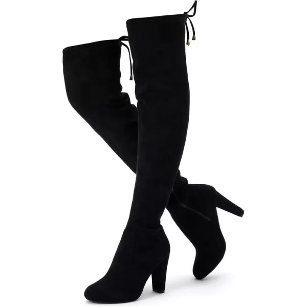 Vepose Womens 994 Fashion Suede High Chunky Heel Over The Knee High Boots with ZipperKnee High994black