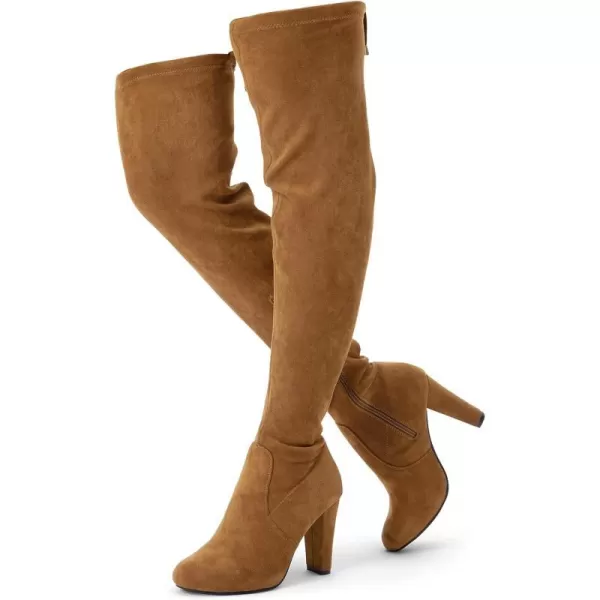 Vepose Womens 994 Fashion Suede High Chunky Heel Over The Knee High Boots with ZipperKnee High994camel