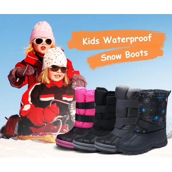 Vepose Boys Girls Mid Calf Boots Classic Waterproof Snow Boots Outdoor Shoes NonSlipToddler Little Kid Big KidChild821grey