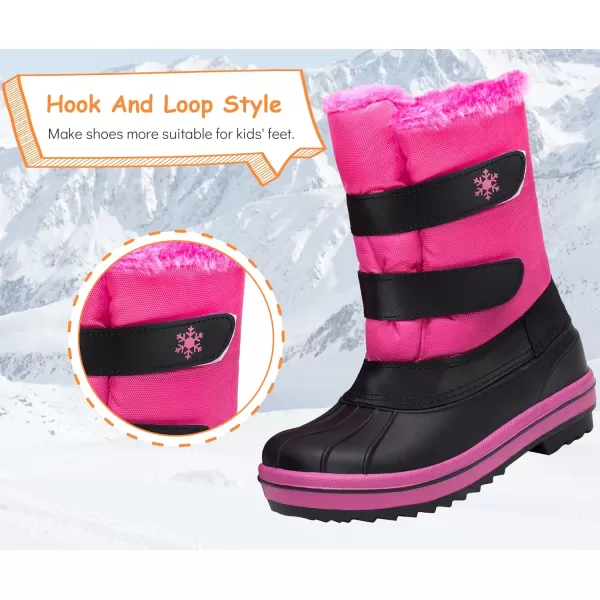 Vepose Boys Girls Mid Calf Boots Classic Waterproof Snow Boots Outdoor Shoes NonSlipToddler Little Kid Big KidChild821pink