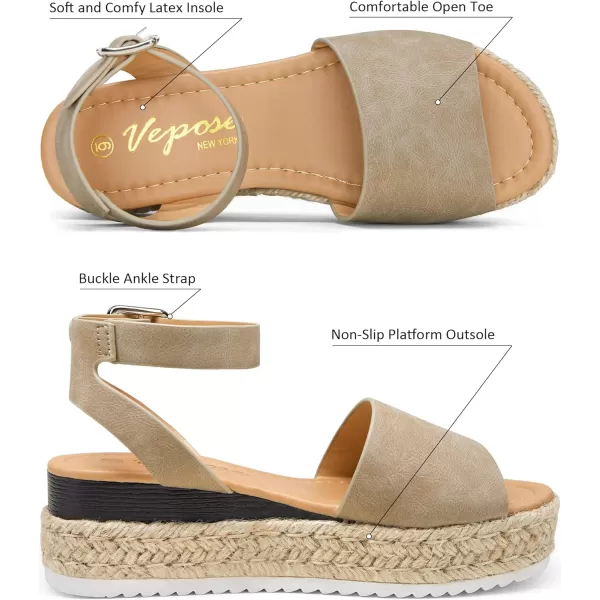 Vepose Womens 00A Espadrilles Sandals Classic Wedge Platform SandalEspadrilles400anude Nubuck