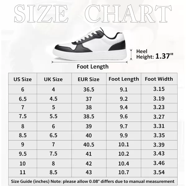 Vepose Womens 8001 Fashion Sneakers Arch Support Laceup Casual Sneaker Tennis Walking Dress Shoes for LadyLaces Sneaker8001white Black