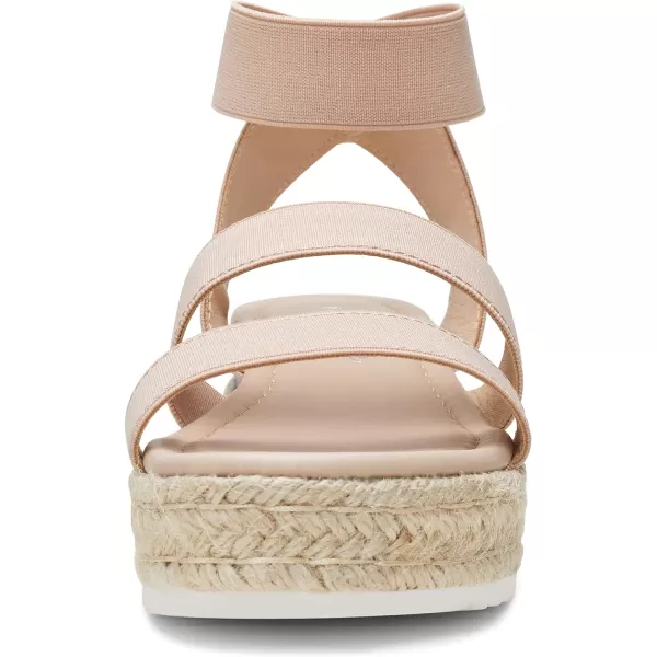 Vepose Womens 876 Double Elastic Strap Cute Sandal Open Toe Espadrilles Platform Wedge SandalsCute Espadrilles876blush