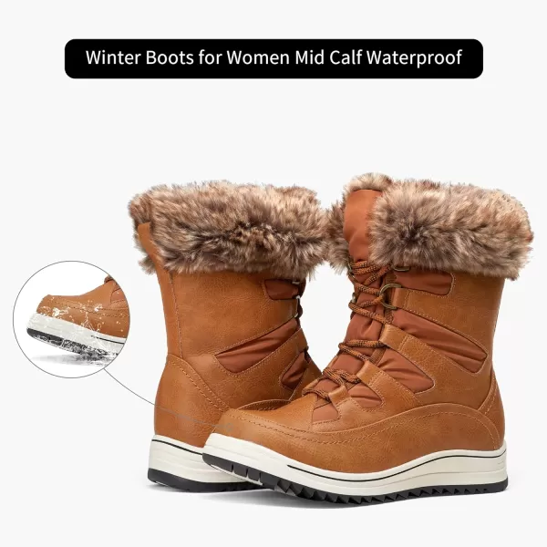 Vepose Womens 966 Snow Boots for Women WaterproofWinter Boots966brown