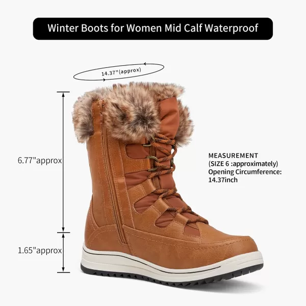 Vepose Womens 966 Snow Boots for Women WaterproofWinter Boots966brown